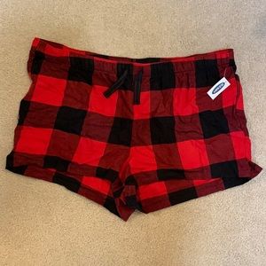 Old navy sleep shorts red black buffalo plaid XXL
